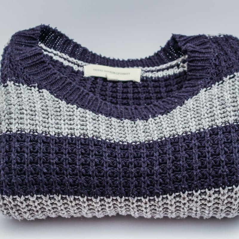 Navy Striped Chunky Knit Sweater